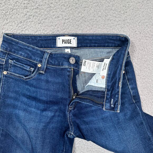 Paige Skyline Ankle Peg Jeans Women 25 Blue Skinny Denim Stretch Slim Fit Casual - Picture 7 of 9